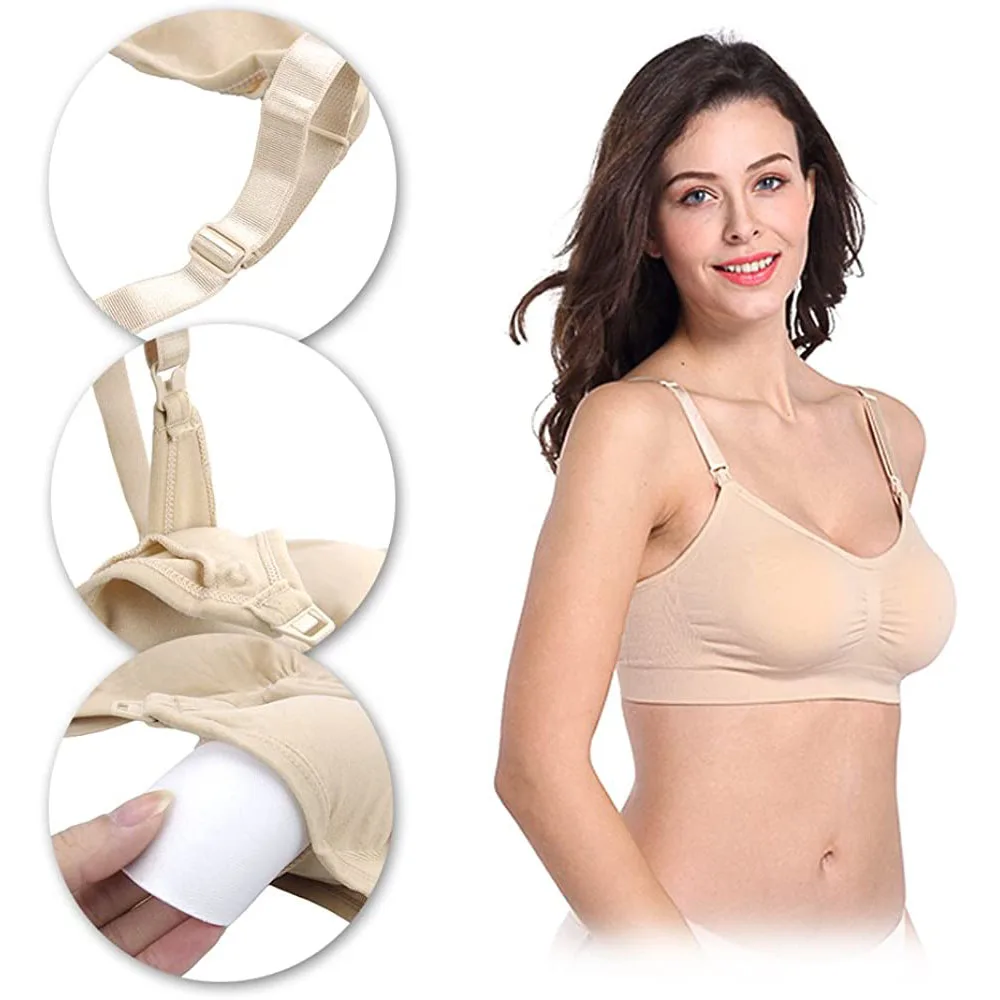 Women\'s sleep care bra Wireless breast feeding bra set for pregnant women Prevent sagging Super comfortable sleep bra