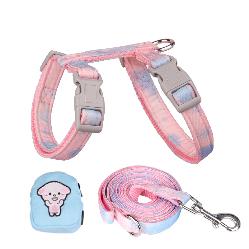 Cute Pet Dog Harness And Leash Set Princess Cat Vest Harness For Small Dog Walk Training Accessories With Bow Puppy Supplies Yor