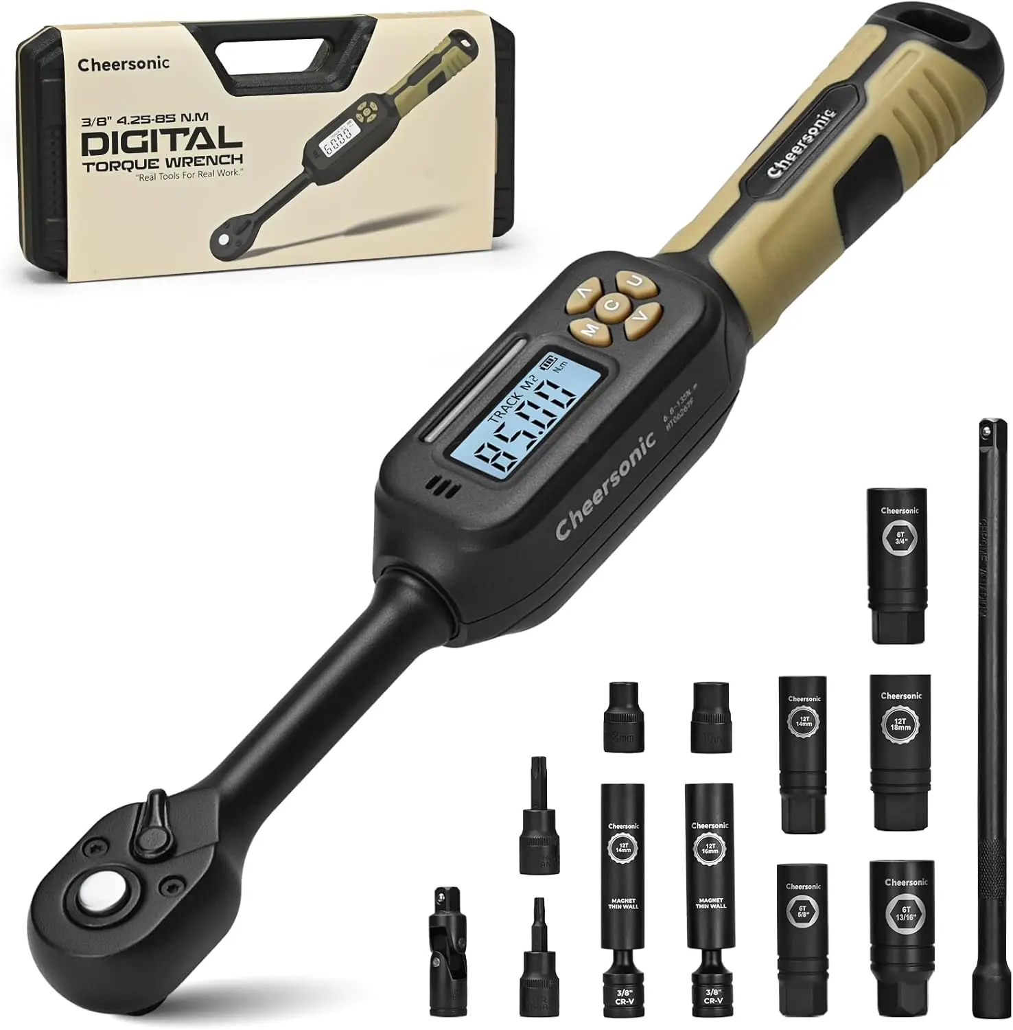 

Цифровой динамометрический ключ 3/8, привод 3,1-62,7 футов фунта ± 1%, точность со звуковым сигналом и светодиодом для ремонта автомобилей и мотоциклов