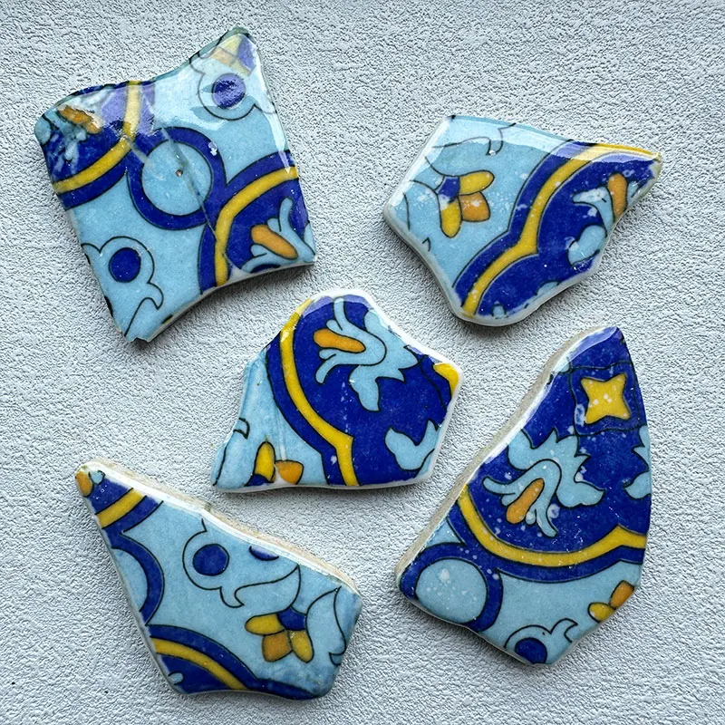 100 جرام متعدد الألوان غير النظامية السيراميك بلاط الموزاييك DIY بها بنفسك فسيفساء صنع الحجارة للحرف هواية الفنون الجدار الديكور البتلة البيضاوي 917 #5