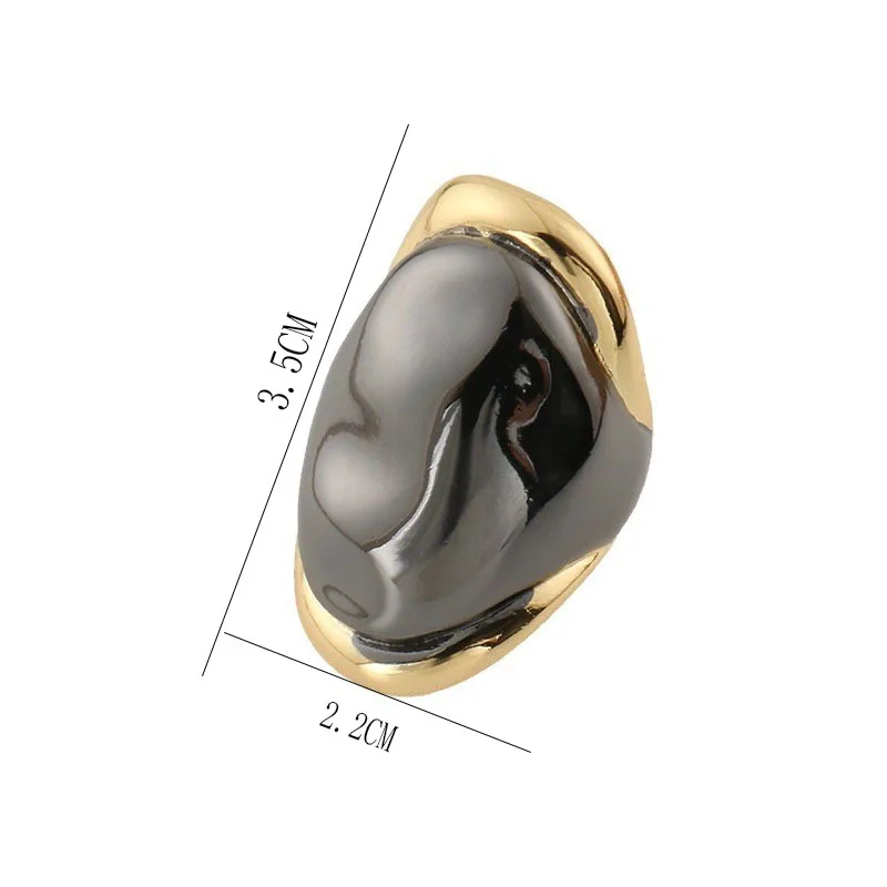 

Oval large mirror concave-convex texture ring retro open index finger ring