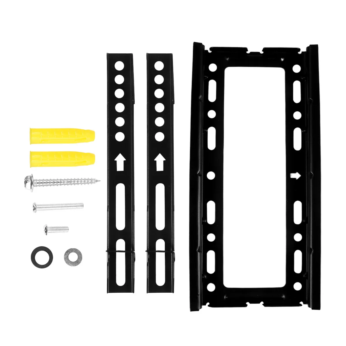 Universal TV Wall Bracket Steel Mount Adjustable Slim Design Fit 17-73 Inch TV Double Hook Safety Fix Ultra Low Profile 30Mm