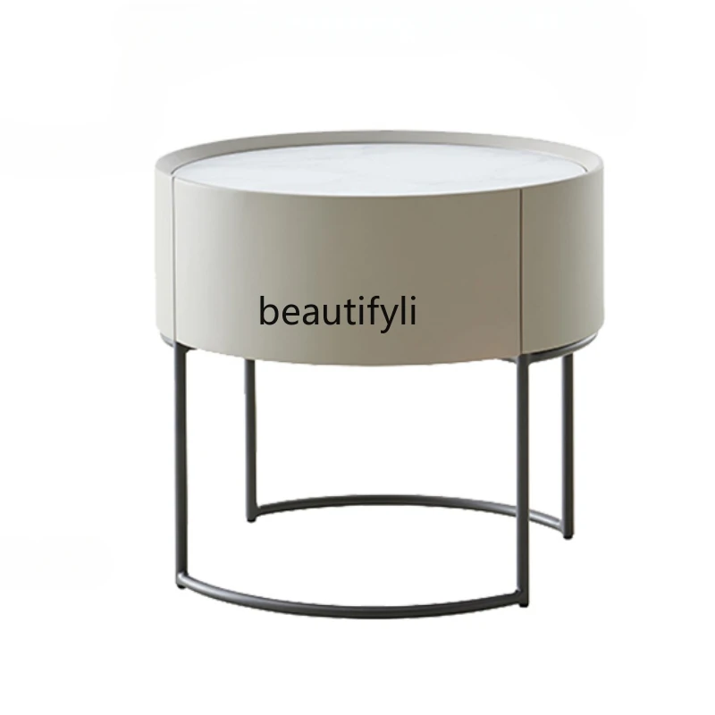 

Bedside Table Modern Entry Lux Style Solid Wood Italian Simple Locker round Bedside Table Bedside Cabinet