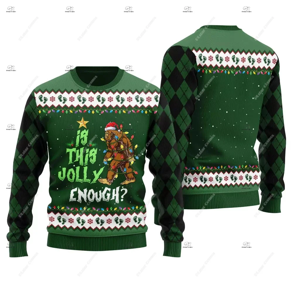 

Christmas Santa Claus Pet Cat Knitted Ugly Sweater Graffiti Retro Vintage 3DPrint Pullover Harajuku Casual Funny Long Sleeves 33