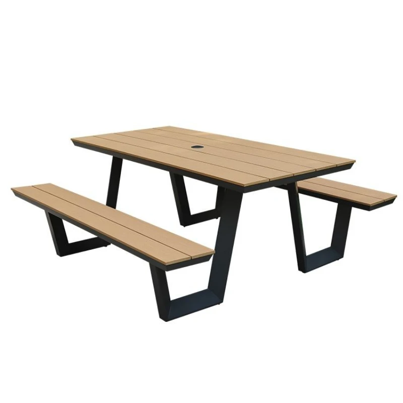 

Aluminum alloy outdoor one-piece tables and chairs outdoor courtyard leisure combination tables and chairs