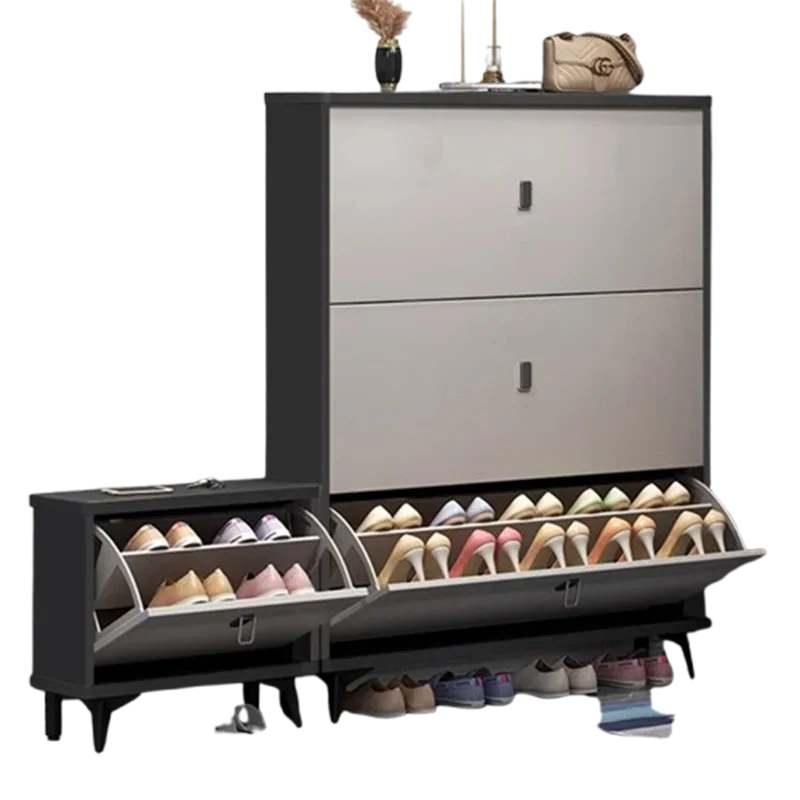 

Italian Simple Shoe Hanger Solid Wood Grey Square Modern Shoe Hanger Living Room Vintage Armoires De Salon Living Room Furniture