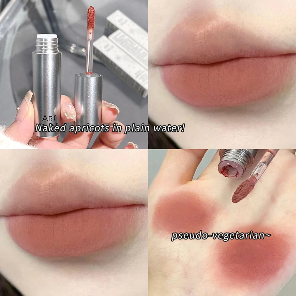 Rossetto liquido opaco nudo che non sbiadisce Impermeabile duraturo Lucidalabbra rosso sexy Tazza antiaderente Smalto labbra idratante Trucco Tinta labbra