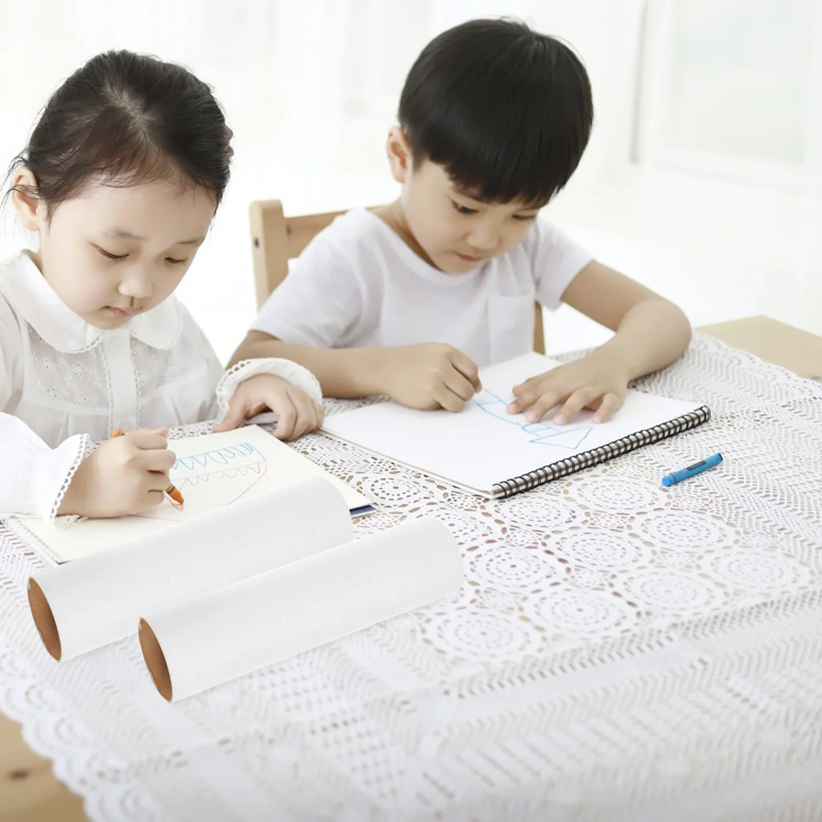 

18pcs Paper Tube Wind Chime Craft Rolls For Diy Projects Kindergarten Art Activities Christmas Craft Supplies Round