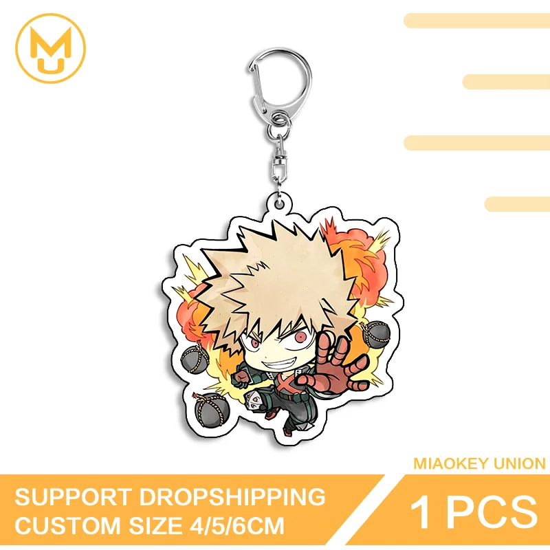 Katsuki Bakugo Artistic Double Sided Acrylic Keyring Amusing Functional High Quality Practical Trendy Key Ring Gift For Friends