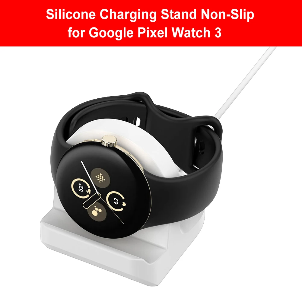 

Charging Dock Stand Silicone Non-Slip Charger Dock Stand Bracket Holder for Google Pixel Watch 3 41mm 45mm for Fitbit Ace LTE