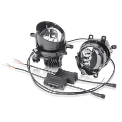 2PCS 3Inch Bi LED Fog Lights Lens 80W Super Bright White Light Bi LED Fog lamp Projectors Lens For Toyota LED Headlights