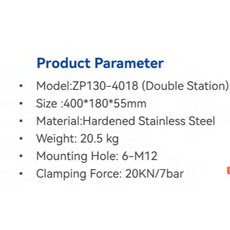Pneumatic Zero Point Clamp Series ZP130-4036 (Four Station)