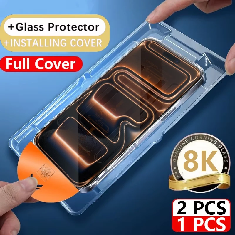 1-2 шт., 8K пылезащитное стекло для iPhone 17 Pro Max Air 16e 15 13 12 14 16 Pro Max Plus, маслофобное покрытие, полное защитное покрытие для экрана 1-2 шт., 8K пылезащитное стекло для iPhone 17 Pro Max Air 16e 15 13 12 14 16 Pro Max Plus, маслофобное покрытие, полное защитное покрытие для экрана