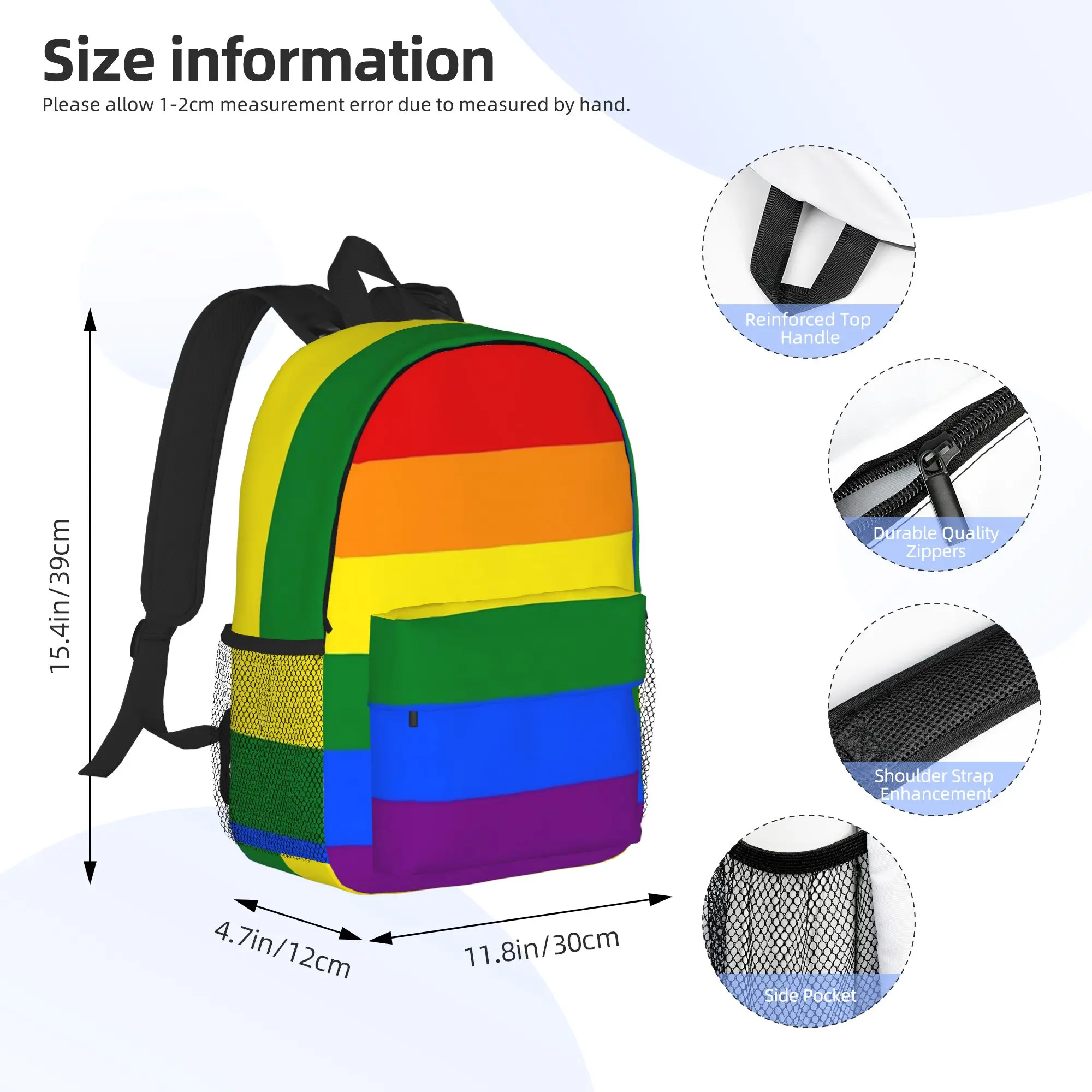 Gay Pride LGBT Flag  LGBTQ Rainbow Pride Parade Backpack Hot Sale Daypack BookBag Shoulder Bags for Men Women School Bag