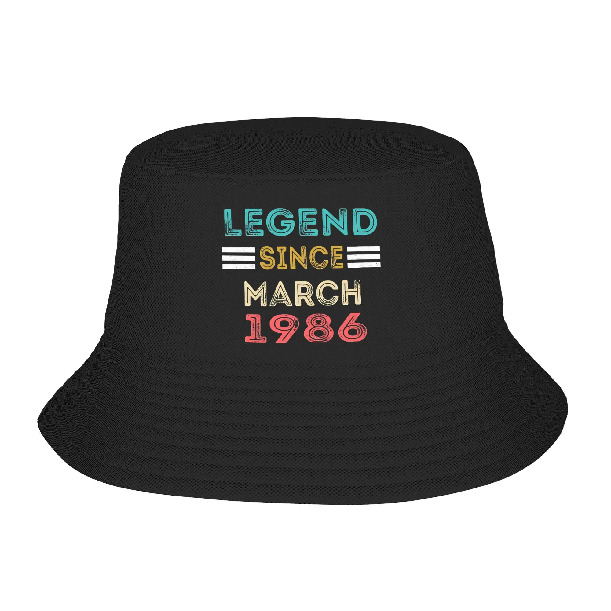 Legend Since March 1986, cadeau pour le 40e anniversaire, chapeau de pêcheur, cadeau pour les fans, casquettes de voyage mignonnes et légères