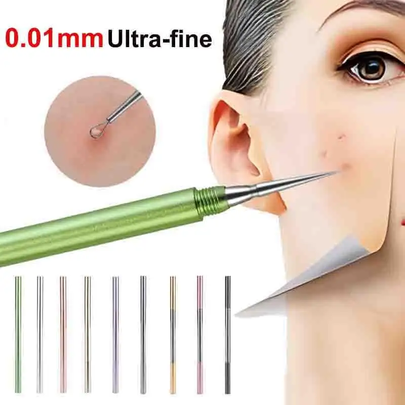 1 stks Mee-eter Comedo Acne Puistje Smet Extractor Remover Rvs Naalden Verwijderen Gereedschap Gezicht Huidverzorging Porie Cleaner