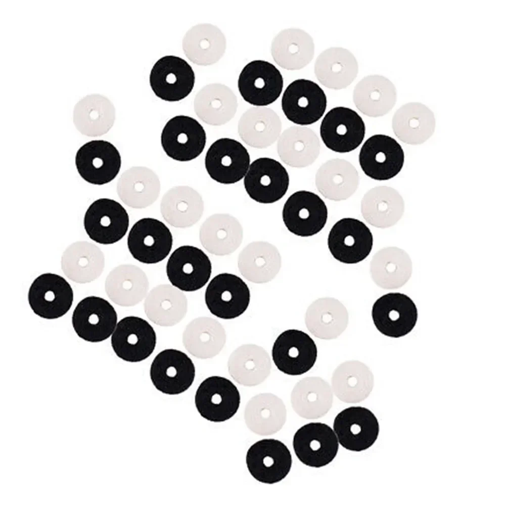 10 Pcs Felt Washers Cushion Pad Trumpet Valve For Guitar Strap Buttons Strap Pins Black White Musical Instrument Accessory