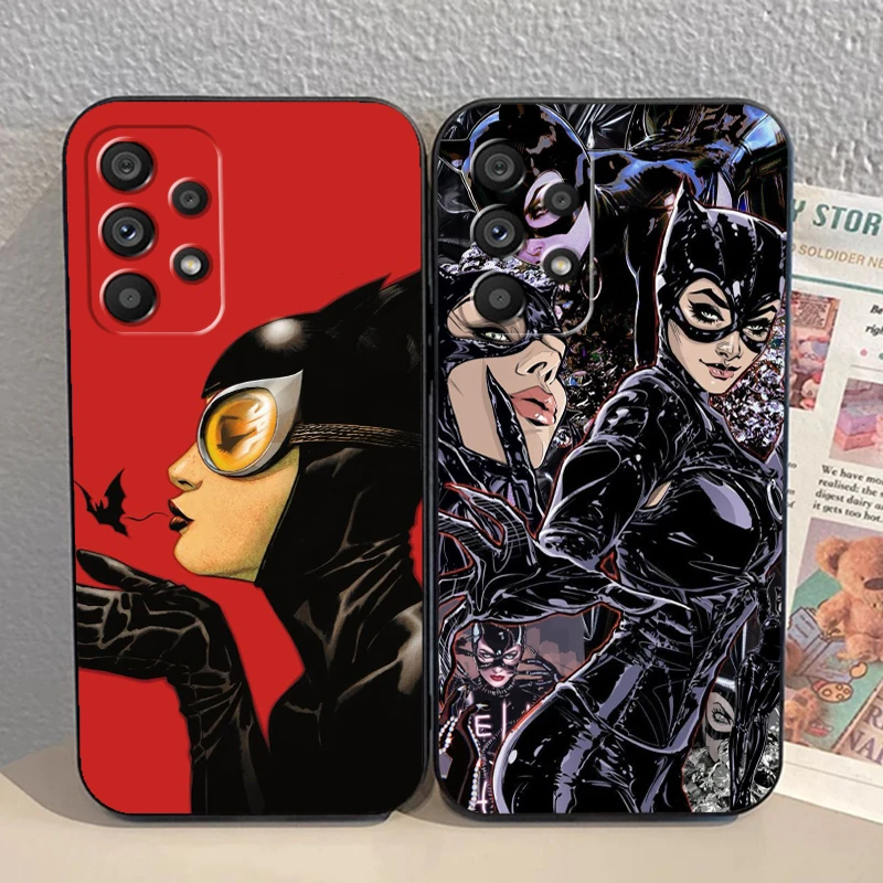 Film C-Catwoman Sexy For Samsung A53 A52 A33 A32 A51 A71 A21S A13 A73 A55 A22 A23 A35 A72 A54 A12 5G Black TPU Phone Case