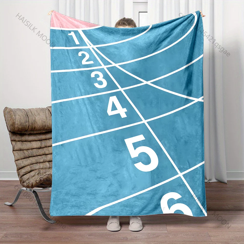 

1PC Curved track with numbers Print Blanket Warm Soft Fluffy Kids and Adult Sofa Bed Throw Blanket Outdoor Travel Camping RV