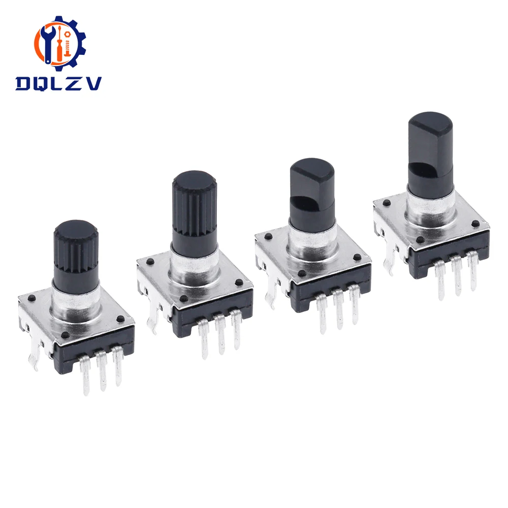 Encodeur rotatif à 360 degrés EC12 RE12, codage Audio, 3 broches, 24 positions, sans bouton-poussoir, longueur de poignée 12.5/15/20MM