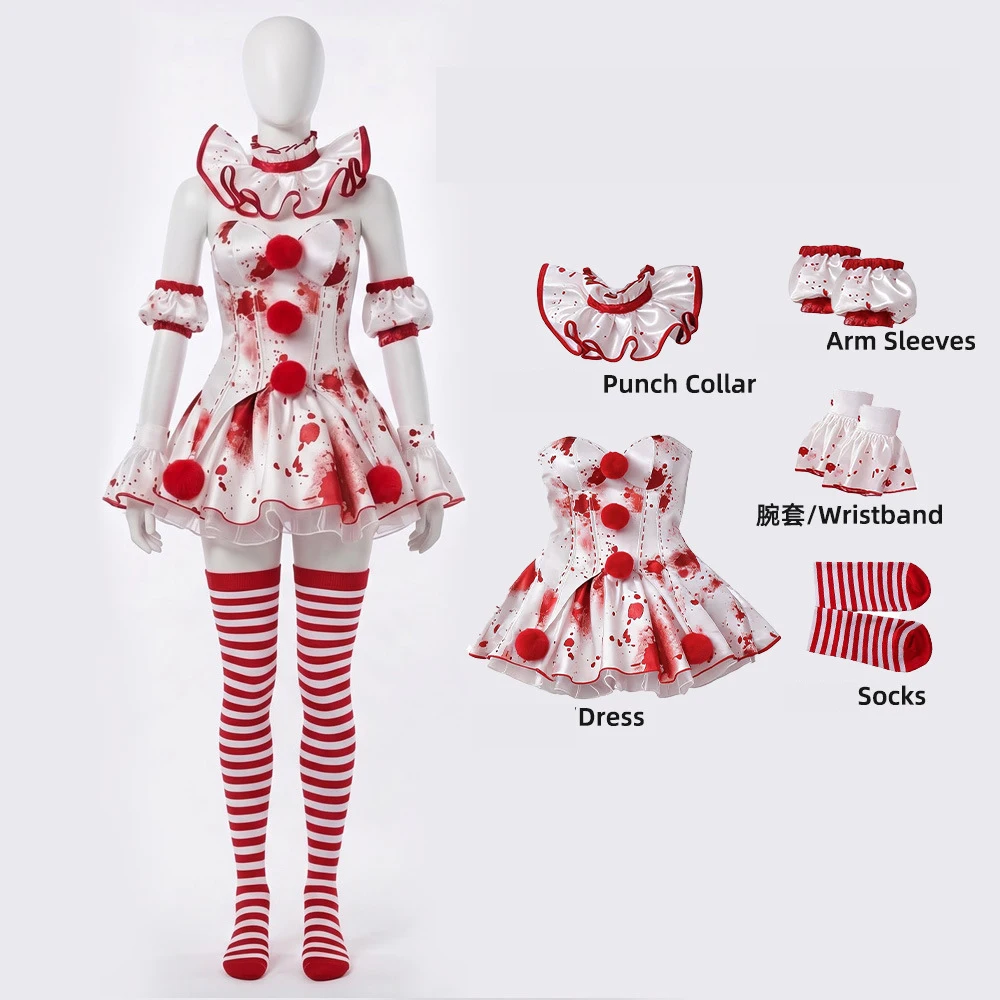 AniLV Halloween Hallows' Eve Mutate Bloodthirsty Clown Uniform Vampire Circus Dress Outfit Cosplay Costume - view 4