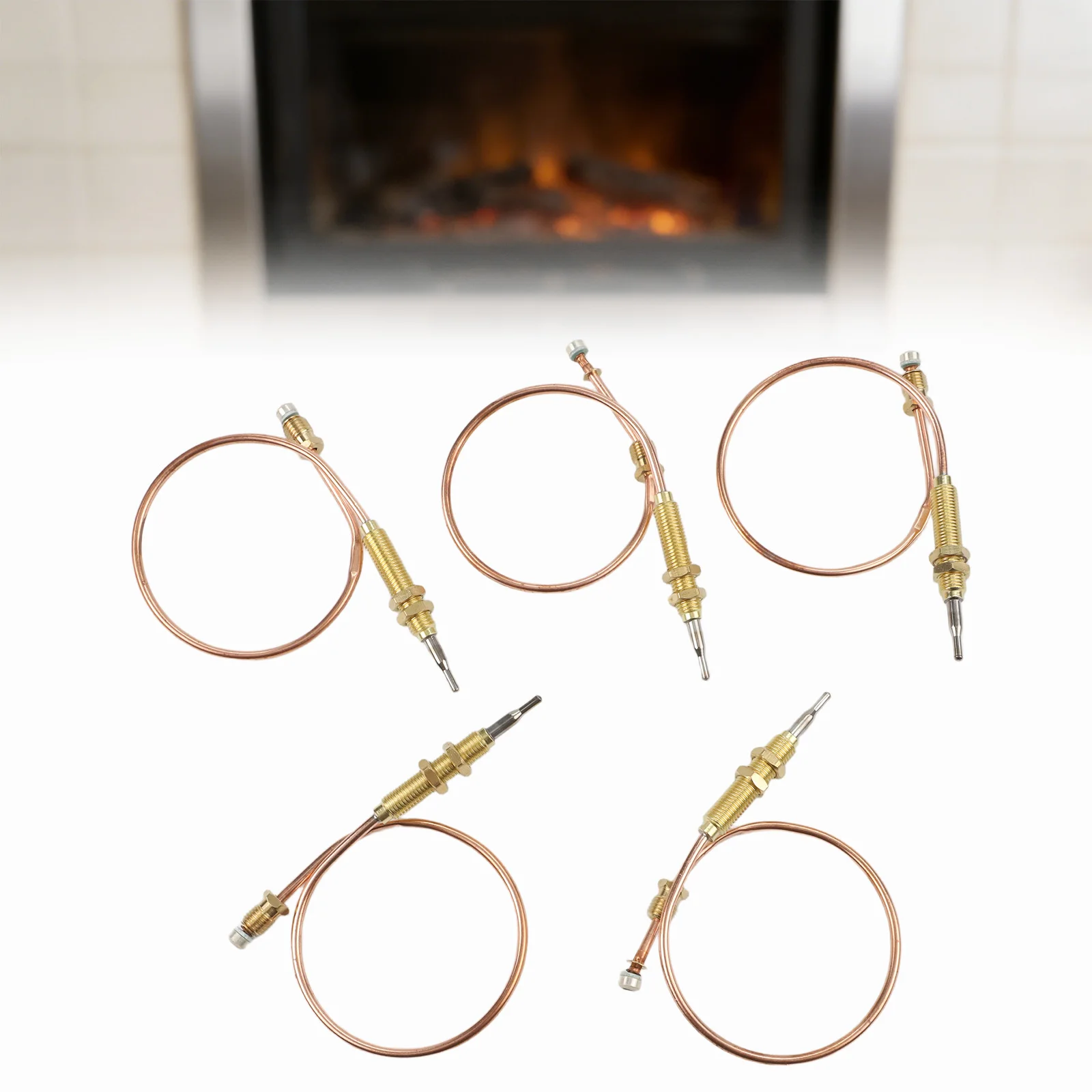 5PC M8 Threaded Oven Thermocouple 30cm For Gas BBQ Heater Flameout Safety Sensor Metal Thermocouple For Gas Appliance Connection