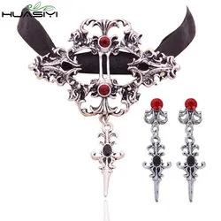 Women Goth Jewelry  Lace Velvet Necklaces Vintage Gothic Charms Choker Vampire Party Cosplay Accessory Punk Clavicle Chain Gift