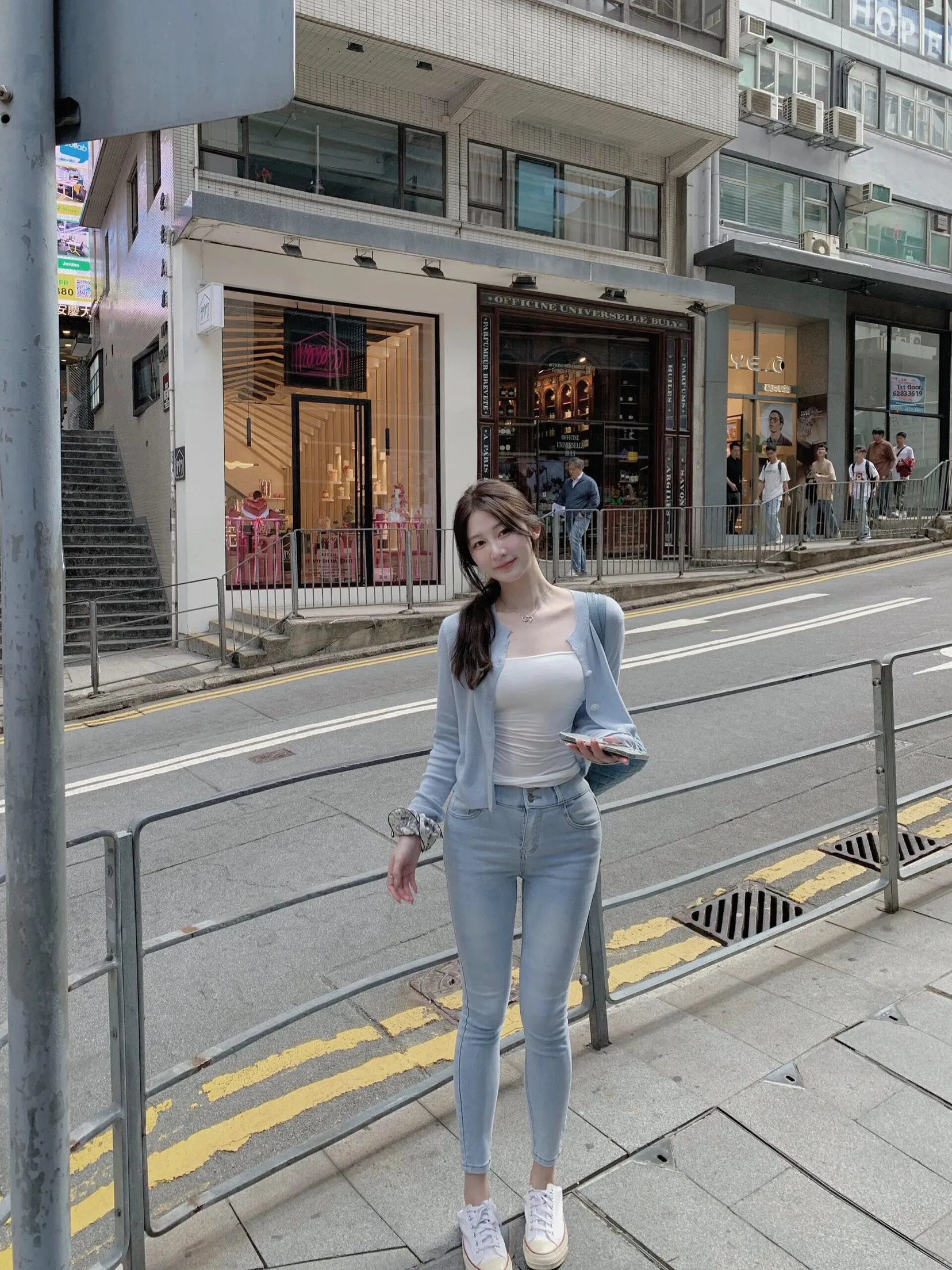 

High Waist Slim Fit Jeans Padded Butt Enhancing Korean Cartoon Sle Nine Points Pencil Pants for Young Women in Their 20s