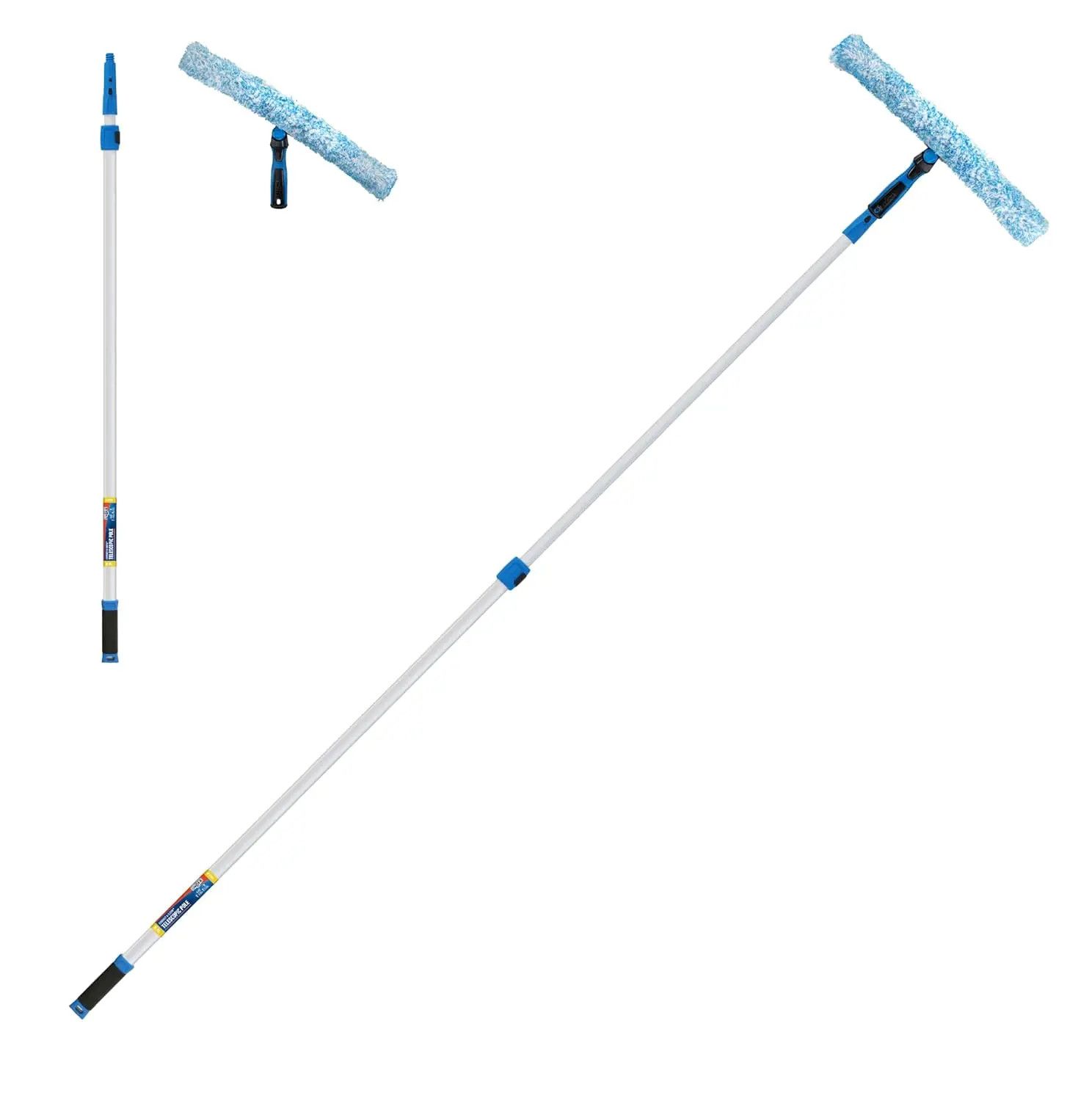 

Профессиональная 18-дюймовая щетка для мытья окон из микрофибры с телескопической ручкой 8 футов, многоразовый чехол для очистки в труднодоступных местах