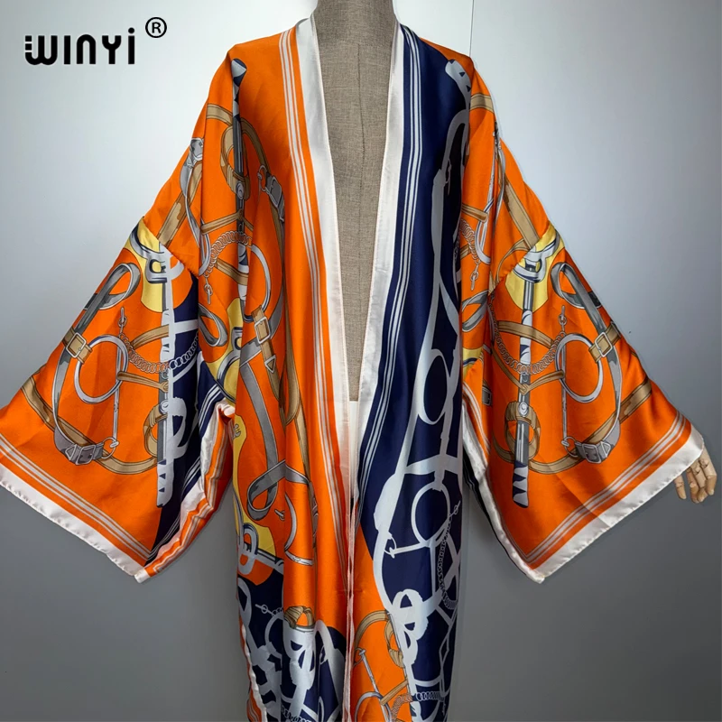 Winyi 2026 boho quimono maxi beach wear cobrir vestido de festa de férias abaya dubai luxo mulher muçulmana moda frente aberta kaftan