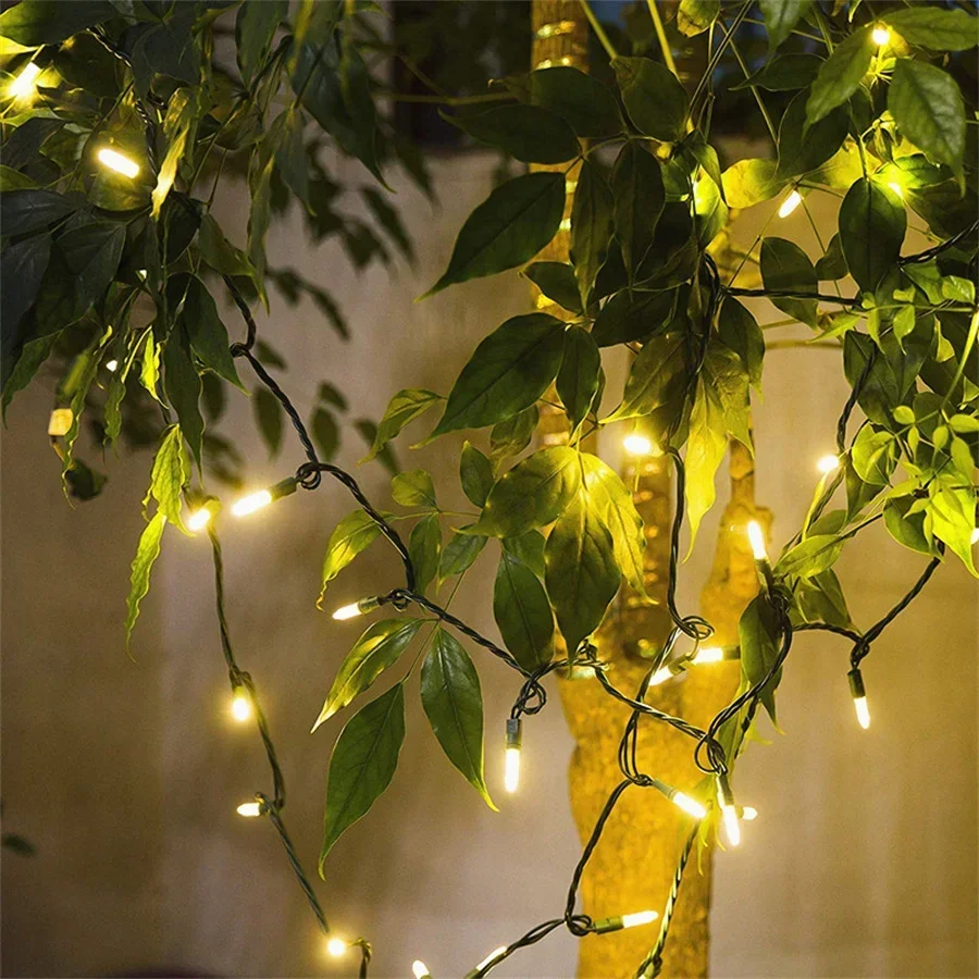 22.5 ฟุต 100 LED Clear Christmas String หลอดไฟ Mini Fairy Light กลางแจ้งสายไฟสีเขียวสําหรับ Patio Holiday Party Decor