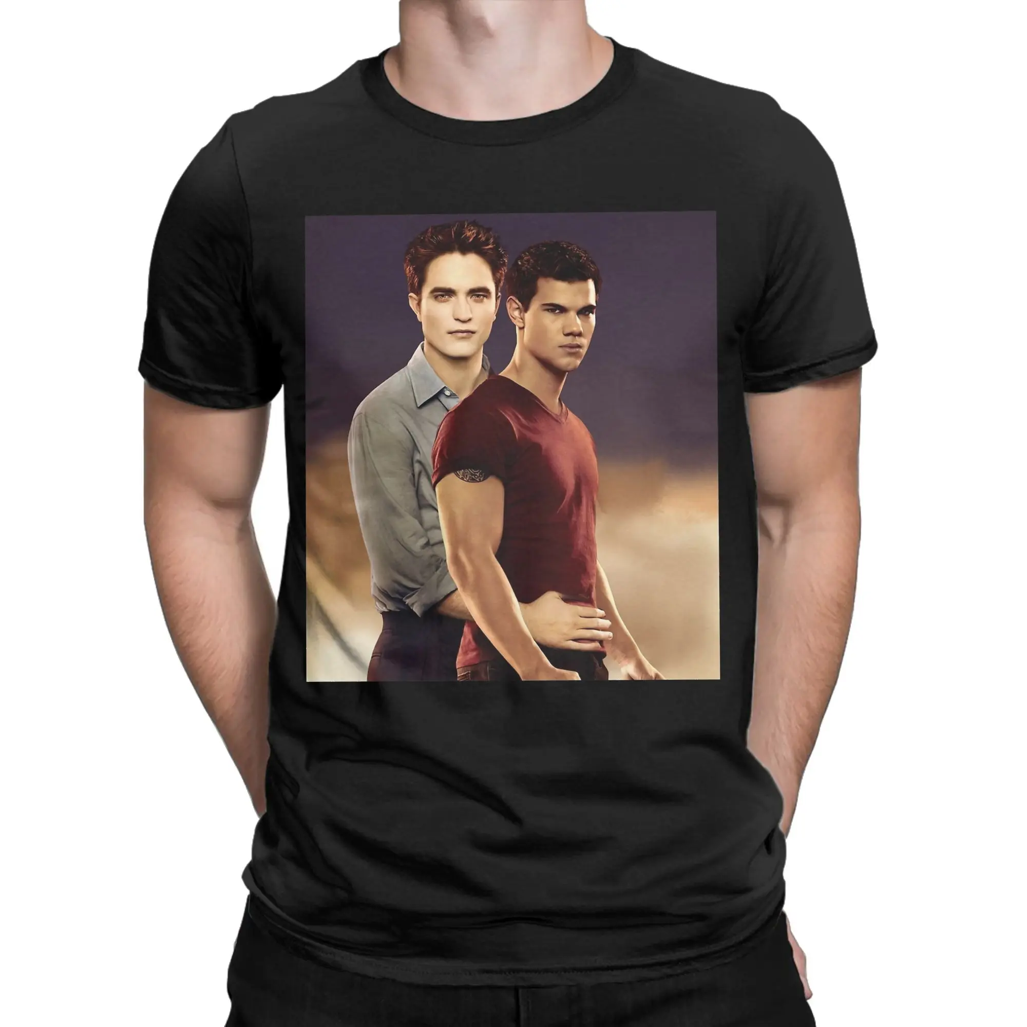 الجدة الشفق جاكوب إدوارد تي شيرت الرجال جولة الرقبة القطن تي شيرت قصير الأكمام تي شيرت ملابس الصيف