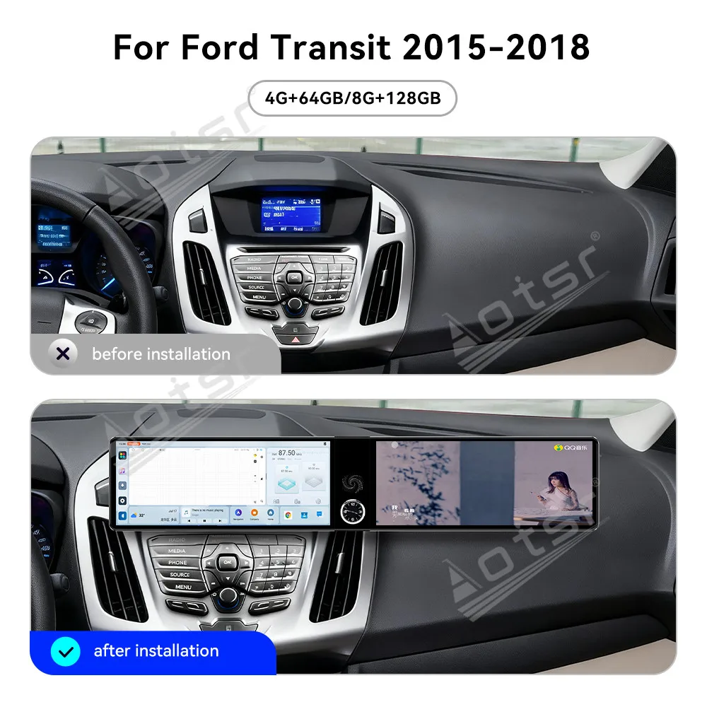 For Ford Transit 2015-2018 Android 13 OS 12.3