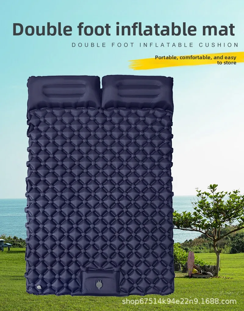 

Hxl double inflatable sleeping pad for outdoor tent - portable and moisture-proof