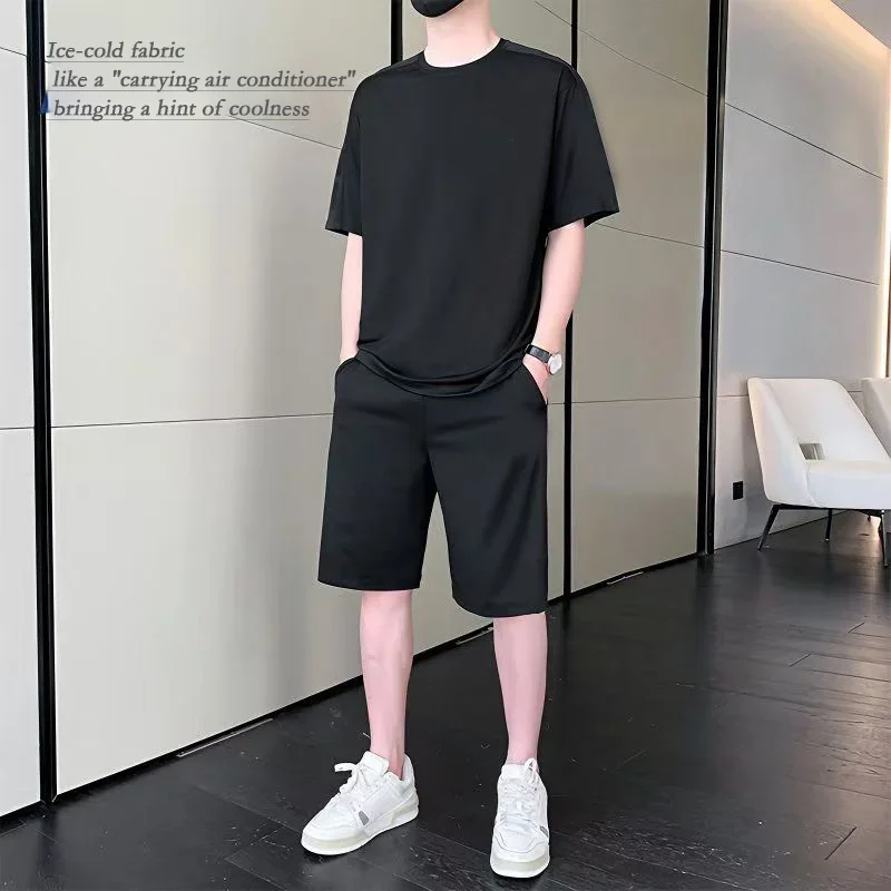طقم ملابس رياضية صيفية كاجوال للرجال 2025 قميص قصير الأكمام سريع الجفاف وسروال رياضي للأنشطة الخارجية واللياقة البدنية #3