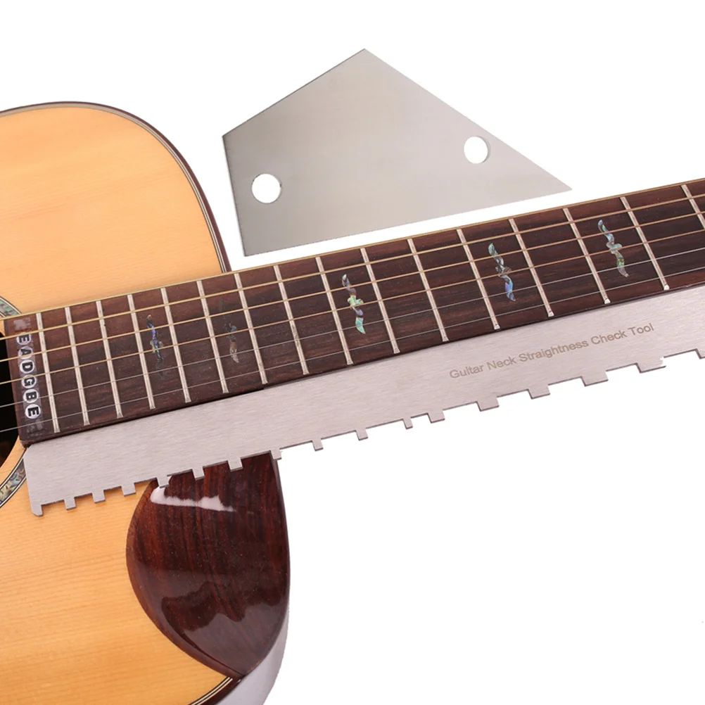 

2Pcs Guitar Neck Fret Leveling Ruler Notched Straight Sturdy Metal Fret Rocker for Neck Straightness Truss Rod Adjustment