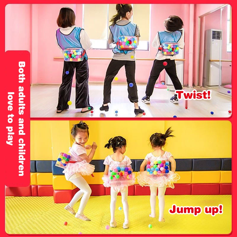 مجموعة ألعاب الكرة المتأرجحة مع 30 كرة ملونة؛ لعبة بناء الفريق المثالية للحفلات العائلية الداخلية/الخارجية للبالغين والأطفال.