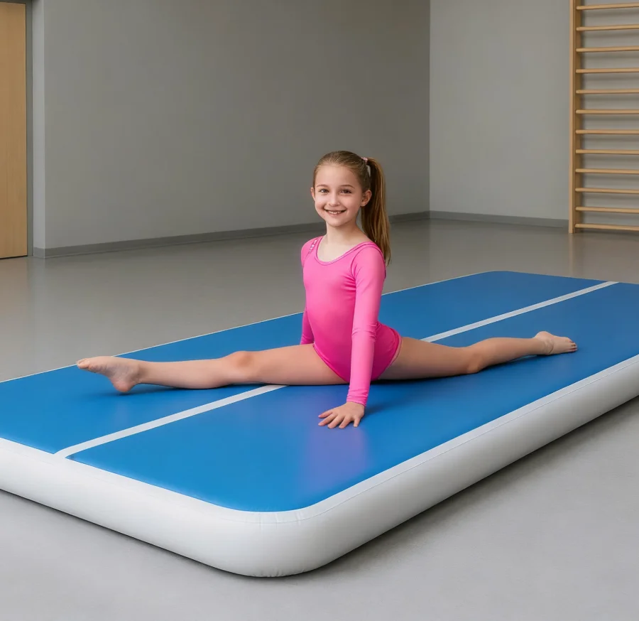 

Inflatable Air Track Gymnastics Tumbling Mat with Air Pump Training Yoga Cheerleading Mat for Home Use
