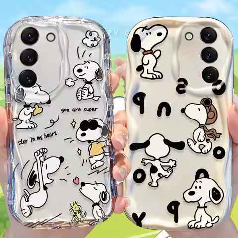 S-Snoopy Wave Case for Samsung Galaxy S25 S24 S23 S22 S21 Ultra Plus S20 FE A73 A72 A71 A56 A55 A54 5G A52 A52S A51 4G Cover