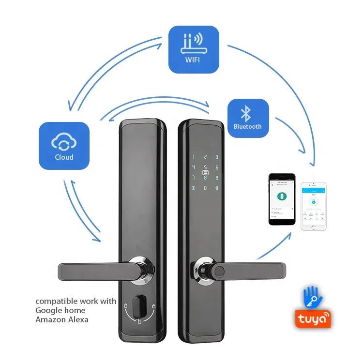 Front Wood Door Smart Locks Tuya App Remote Control Apartment Security Digital Door Lock