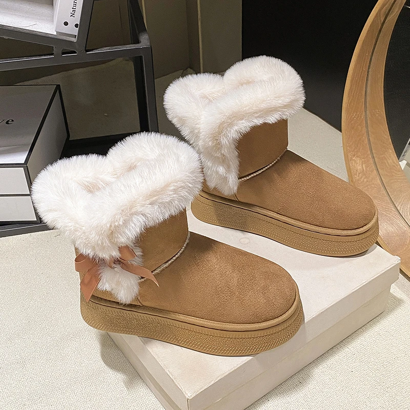 

New Fashion Women's Winter Boots Big Size 42 Height-increasing Platform Plush Boots Women Non-slip Snow Boots Woman botas mujer