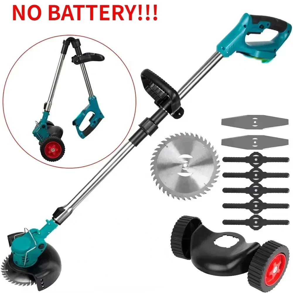 Cordless Electric Lawn Mower Foldable Adjustable Trimmer Efficient Garden Pruning Cutting Power Tools for Makita 18V Battery