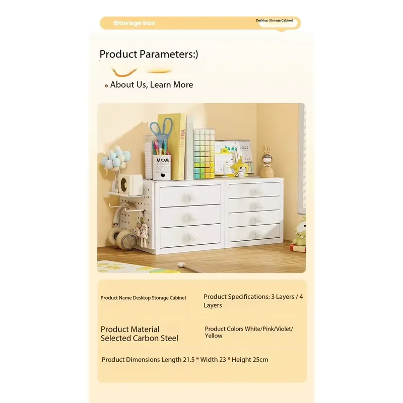 Factory direct carbon steel desktop drawer locker, magnetic material, suitable for bedroom