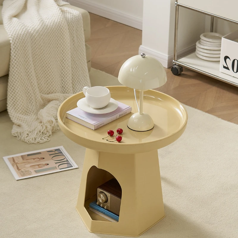 

Кремовый пластиковый приставной столик с местом для хранения, многофункциональный органайзер для гостиной, кровать для кошек в зоомагазина, небольшой торцевой столик с полками