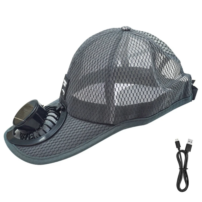   Solar Energy Cooling Hat With Noiseless Fan Baseball Cap For Day Comfort