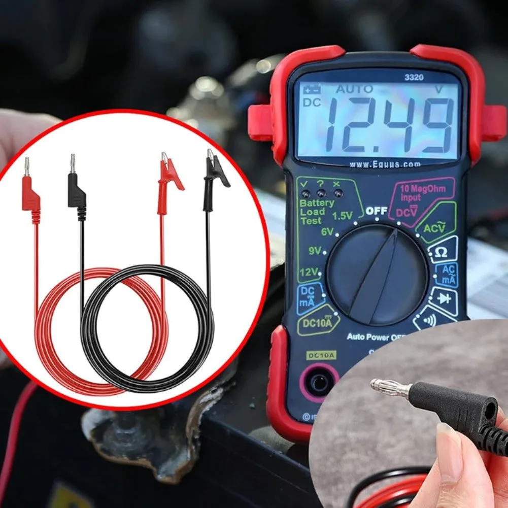 

High Accuracy Electrical Test Lead= Set 4mm Stackable Banana Plug= With Alligator= Clips And Probes 1000V 15A For Technicians