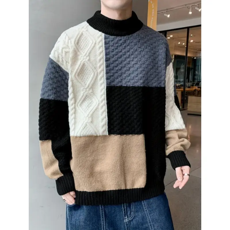 

Loose Men's Knit Sweater Comfortable Overhead Shirt Spring Season Fashionable Emblem Detail Durable Fabric Women Can Also Wear