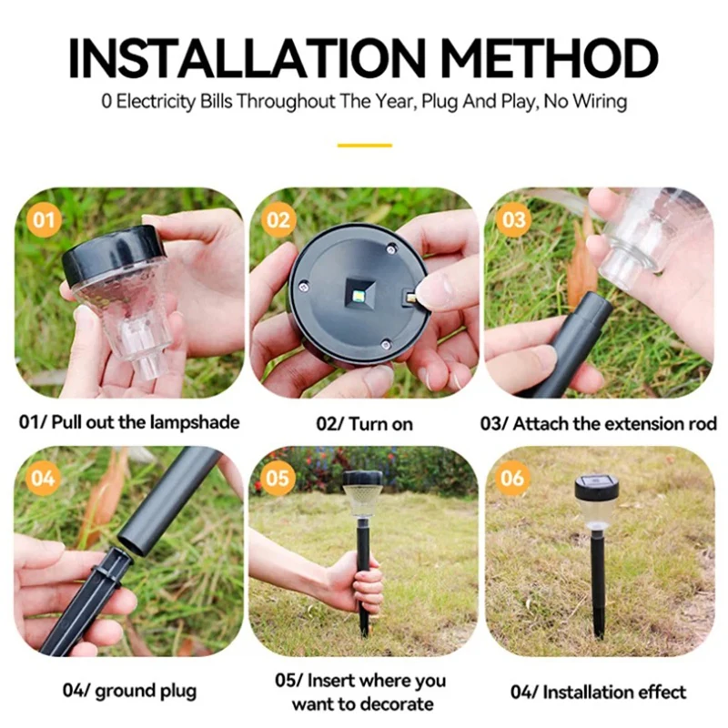 Solar Outdoor Lights New Garden Lamps Powered Waterproof Landscape Path for Yard Backyard Lawn Patio Decorative LED Lighting images - 6