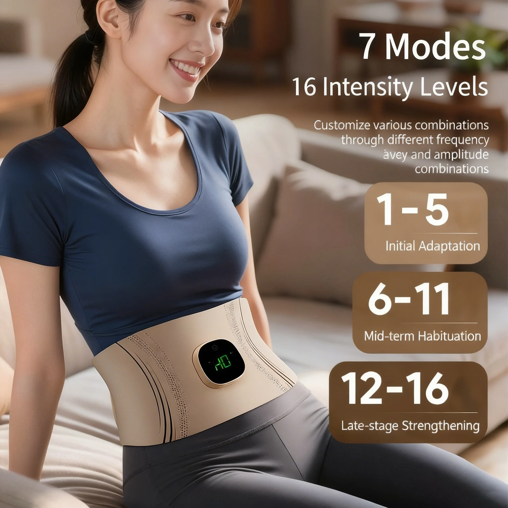 EMS Intelligent Pulse Belt Portable Convenient Home Lazy Hot Compress Sweating Abdominal Warmth Uterine and Abdominal Massager