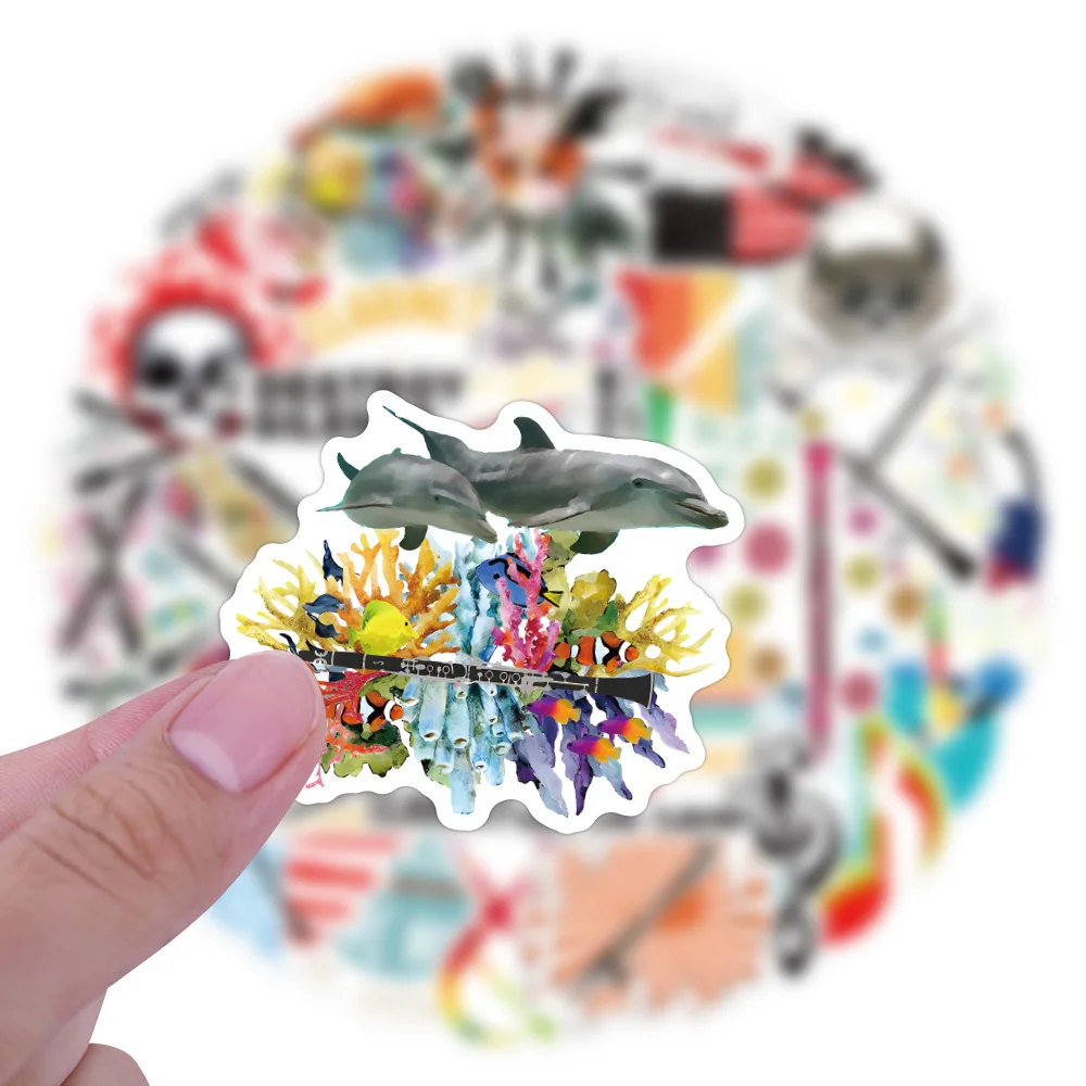 

100PCS Clarinet Stickers Graffiti Stickers DIY Diary Phone Case Handmade Scrapbook Aesthetic Stickers